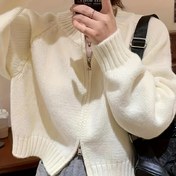 Resim İlkbahar, Yaz ve Kış için Unisex Düz Renk Fermuarlı Kazak 