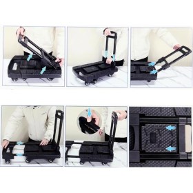 Resim Portakap 200 kg Taşıma Kapasiteli, Siyah Katlanır Çek Çek 