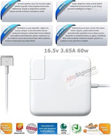 Resim Laptopyedekparca MacBook Pro Uyumlu Mjvm2, Mjvp2, Md231, Md232, Adaptör Şarj Cihazı 60W 