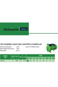 Resim AyrStore Atlantis CM20 1 HP Tek Kademeli Santrifuj Pompa 