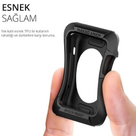 Resim Spigen Apple Watch 3/2/1 ile Uyumlu Kılıf Rugged Armor (42mm) Smooth Black 