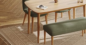 Resim Lyno 77x140 Sabit Yemek Masası Takımı (Roa Bench & 2 Venn Sandalye) - Kadife - Espresso / Koyu 