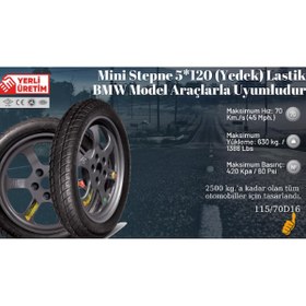 Resim Mini Stepne 5*120 (Yedek) Lastik Ücretsiz Kargo 