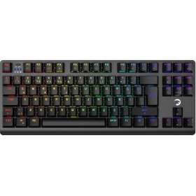 Resim Gamepower Eva 7 60M 2.4Ghz, Bluetooth Red Switch Türkçe Q 88 Tuş Mekanik RGB Gaming Klavye - 3 Yıl Garantili 