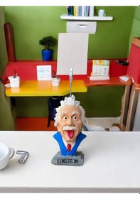 Resim Albert Einstein Temalı Fotoğraf Not Tutacak Hediyelik Ofis Masası Renkli 