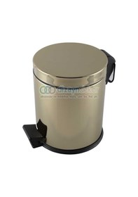 Resim Parlak Altın Sarı Kaplama 5 Lt Pedallı Çöp Kovası 