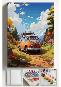 Resim Sayılarla Boyama Tuval Seti Fırça Boya Dahil Çıtalı 40x50 Cm - Küçük Vosvos 