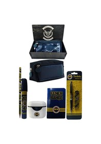 Resim Fenerbahçe Orjinal Lisanslı Beyaz Air Kalemtraş Ahşap Kutulu 6'lı Kırtasiye Seti Sarı-lacıvert 