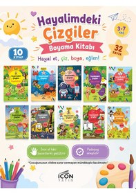 Resim Hayalimdeki Çizgiler 10 Lu 32 Sayfa Boyama Kitabı 