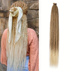 Resim 30 İnç Dreadlocks Uzatma 10 Strands Yumuşak Sentetik Süper Uzun Hippie Tek Uçlu Dreads Ombre Locs Uzantıları Reggae Stili Kadınlar Için Crochet Saç 