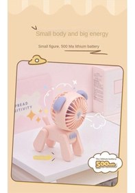 Resim Mini Masaüstü Dekorasyon Hayranları Sevimli Evcil Köpek Küçük Elektrikli Fan Sarı 7352 Sarı 