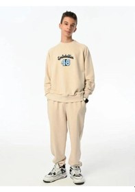 Resim Marions Erkek Çocuk Limited Edition Yazılı Sweatshirt-13547 Bej 