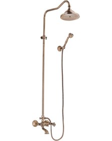 Resim Fkn Borulu Klasik Osmanlı Antik Tepe Duş Seti Bakır 