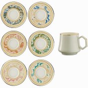 Resim Sandro Moreno 1453 Şal Double Geometrik Gold 12 Parça 6 Kişilik Kahve Fincan Takımı 120 ml 
