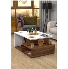 Resim Sedef Orta Sehpa Beyaz Ceviz 