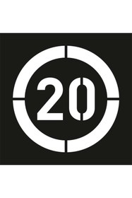 Resim İleri Trafik Boyama Şablonu Azami Hız Sınırı 20 km Alüminyum 100x100cm 