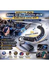 Resim Borofone Bc56 Araç İçi Bluetooth To Aux 3.5mm Çevirici Araç Kiti Mikrofonlu 