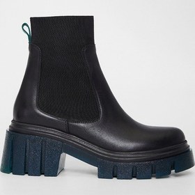 Resim Valmenti Kadın Siyah - Yeşil Hakiki Deri Casual Bot 775 8035 Bn Bot Sk23/24 Siyah - Yeşil 