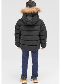 Resim Benitto Kids Benittokids Erkek Çocuk Natürel Kürklü Mont 51289-siyah Siyah 