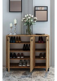 Resim Zeyn Konak 3 Kapaklı Ayakkabılık Çok Amaçlı 3 Kapaklı Dolap Çam Çam 