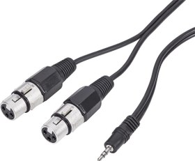 Resim 3.5 mm Stereo Erkek to 2 Xlr Dişi Kablo 3 metre 