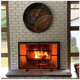 Resim Metal Şömine Perdesi Şömine Önü Aksesuarı 