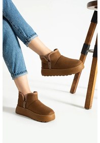 Resim Kindep Dikişli İçi Pelüş Hafif Rahat Günlük Kadın Bot Yeni Tarz Taba Taba 