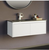 Resim Orka Lisbon 90 Cm Mdf Mat Beyaz Banyo Dolabı Alt Modül Ve Lavabo Beyaz 