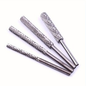 Resim Rotary Burr Kesici Yüksek Hız Çeliği Döner Dosya 3x3/4/5/6mm Freze Ucu Matkap Uçları Oyma Bitleri 