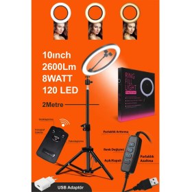 Resim Renksan Rıng Fıll Lıght LED Halka Işık 24W 5500K Tripod ile Bluethoot Kumanda 
