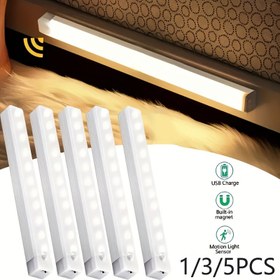 Resim 1/3/5 Adet En Çok Satan Akıllı Sensörlü LED Gece Lambası, USB Şarj Kablolu, Dolaplar, Dolaplar, Merdivenler ve Koridorlar İçin Temel, Kolay Kurulum, Ultra İnce Sensörlü Dolap Lambası, Okuma Lambası, Akıllı Işık, Çift Renk Ayarlanabilir Enerji Tasarruflu Işık Şeridi 