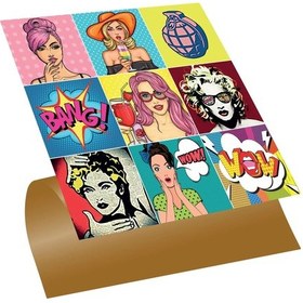 Resim Tink Kendinden Yapışkanlı Karma Popart Desenli Pvc Karo 30x30 Cm 