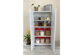 Resim Irmak Mobilya Çok Amaçlı Dolap Kiler Dolabı 2 Kapaklı 4 Gözlü Mutfak Dolabı 