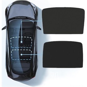Resim Xiyyadms Tesla Model Y/3 İçin Panoramik Cam Tavan Güneşlik - %99 Uv Koruma, Isı Yalıtımlı, Kolay Kurulum, Katlanabilir Tasarım 