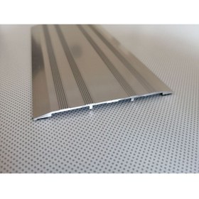 Resim TAHTASAKAL ALÜMİNYUM Geniş Eşik Profili 6 Cm - Parke Geçiş Profili 85 Cm - Parlak Gümüş Gri 