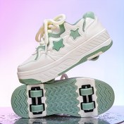 Resim Şık ve Trendy Kaykay Ayakkabıları, Gençler için Ayarlanabilir Tekerlekli Sokak Sneaker'ları 