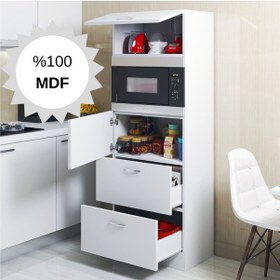 Resim Mdf Mikrodalga Fırın Raflı Kapaklı Çekmeceli Çok Amaçlı Hazır Mut 