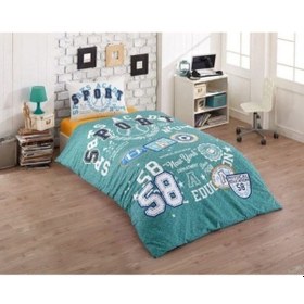 Resim Kristal %100 Pamuk Genç Model Tek Kiş Nevresim Takımı-sporty Mint Mint 