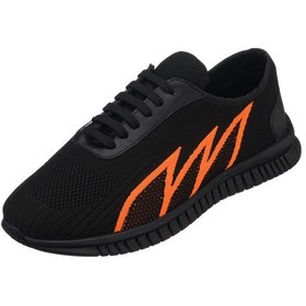 Resim Eray-02 Siyah-turuncu Spor Ayakkabı Rahat Geniş Kalıp Kauçuk Esnen Taban Siyah-turuncu 