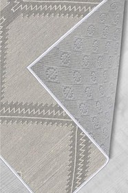 Resim Rovigo Dijital Baskı Yıkanabilir Kaymaz Taban Salon Halısı RVG1224, Gri, 80 x 150 