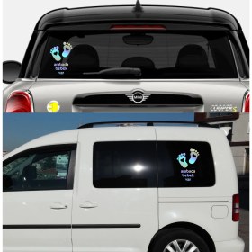 Resim Sticker Usta Arabada Bebek Var Janjanlı Hologram Oto Araba Sticker 02502 