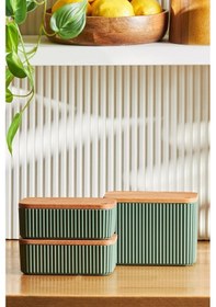 Resim Karaca Massimo 3'lü Saklama Kabı Seti Yeşil 