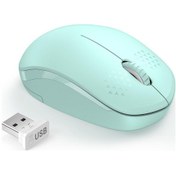 Resim Kablosuz Fare, Usb Alıcılı 2.4g Sessiz Fare - Taşınabilir Bilgisayar Fareleri - Nane Yeşili 