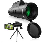 Resim Monoküler Teleskop, Yüksek Büyütme 40 60 Yetişkin Monoküler Cep Telefonu Tutucu Tripod 