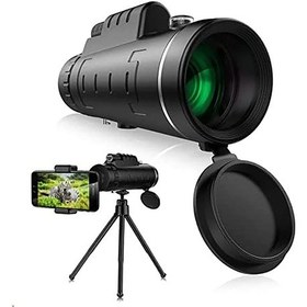 Resim Monoküler Teleskop, Yüksek Büyütme 40 60 Yetişkin Monoküler Cep Telefonu Tutucu Tripod 