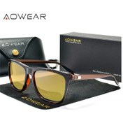 Resim Aowear Hd Polarize Gece Görüş Gözlüğü Kadınlar İçin Kare Sarı Gece Sürüş Aowear Brown Night Vision Altın 