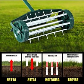 Resim markentegra 45,72 cm Çim Havalandırıcı - Ağır Hizmet Çivili 