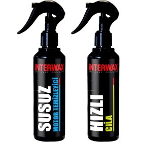 Resim INTERWAX 2'Lİ OTO BAKIM ve TEMİZLİK SETİ SUSUZ MOTOR TEMİZLEYİCİ 230 ml + HIZLI CİLA 230 ml 