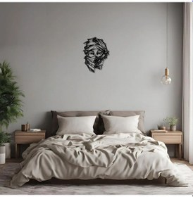 Resim Dekoratif Metal Sanatı Kadın Yüzü Woman Face 7 Metal Duvar Tablosu Portre 