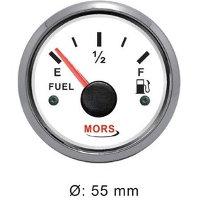 Resim Mors Yakıt Göstergesi 12-24V Ohm Çap 55Mm Beyaz 